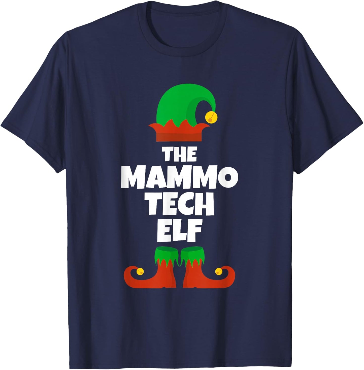 I'm The Mammo Tech Elf Family Pajama Christmas Mammography T-Shirt - T-Shirt | Navy