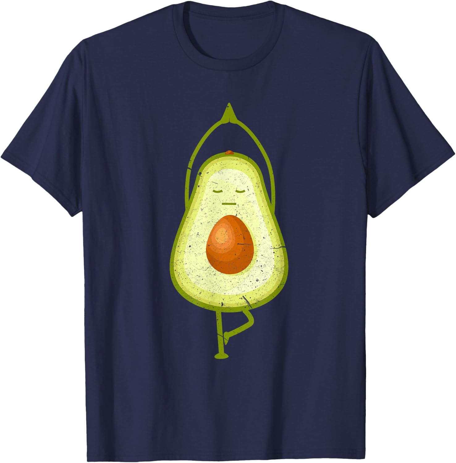 Avocado Yoga Funny Namaste Meditation Vegan T-Shirt - T-Shirt | Navy