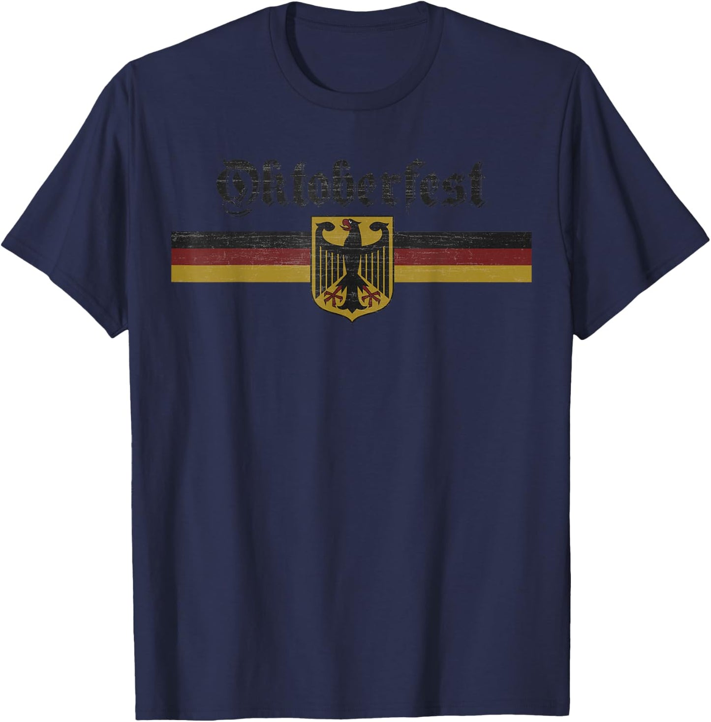 Oktoberfest Deutschland German Flag Coat of Arm Banner Crest T-Shirt - T-Shirt | Navy