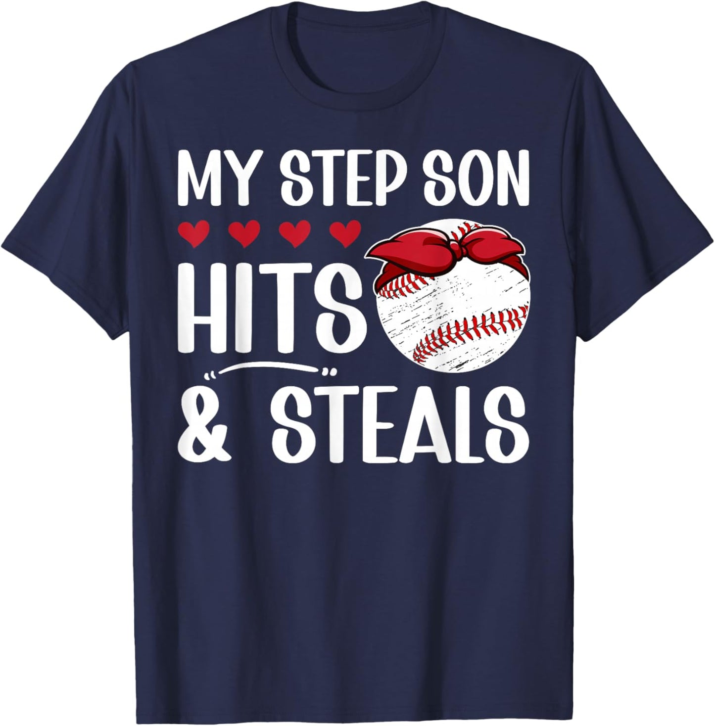 My Step Son Baseball Step-Mom Of A Baseball Player Stepmom T-Shirt - T-Shirt | Navy