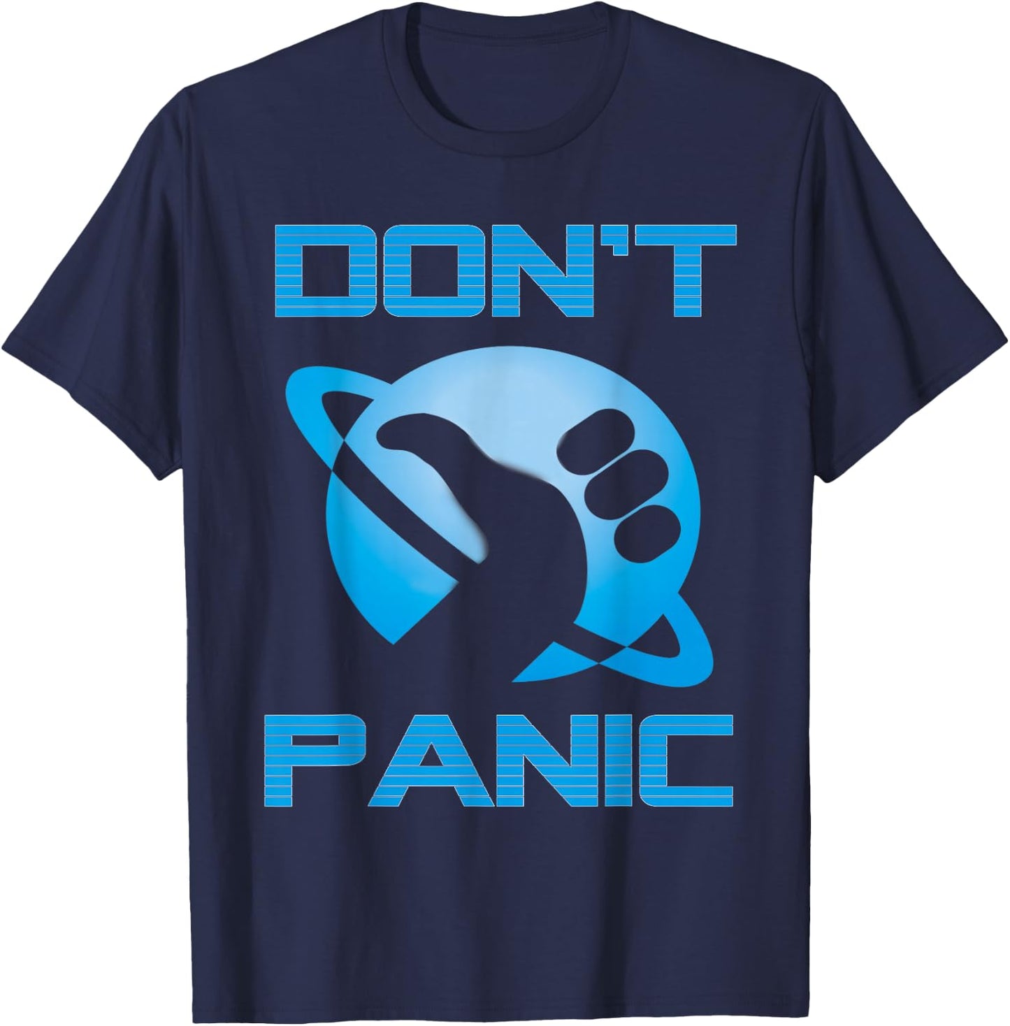 Hitchiker's Guide to The Galaxy Dont Panic T-Shirt - T-Shirt | Navy