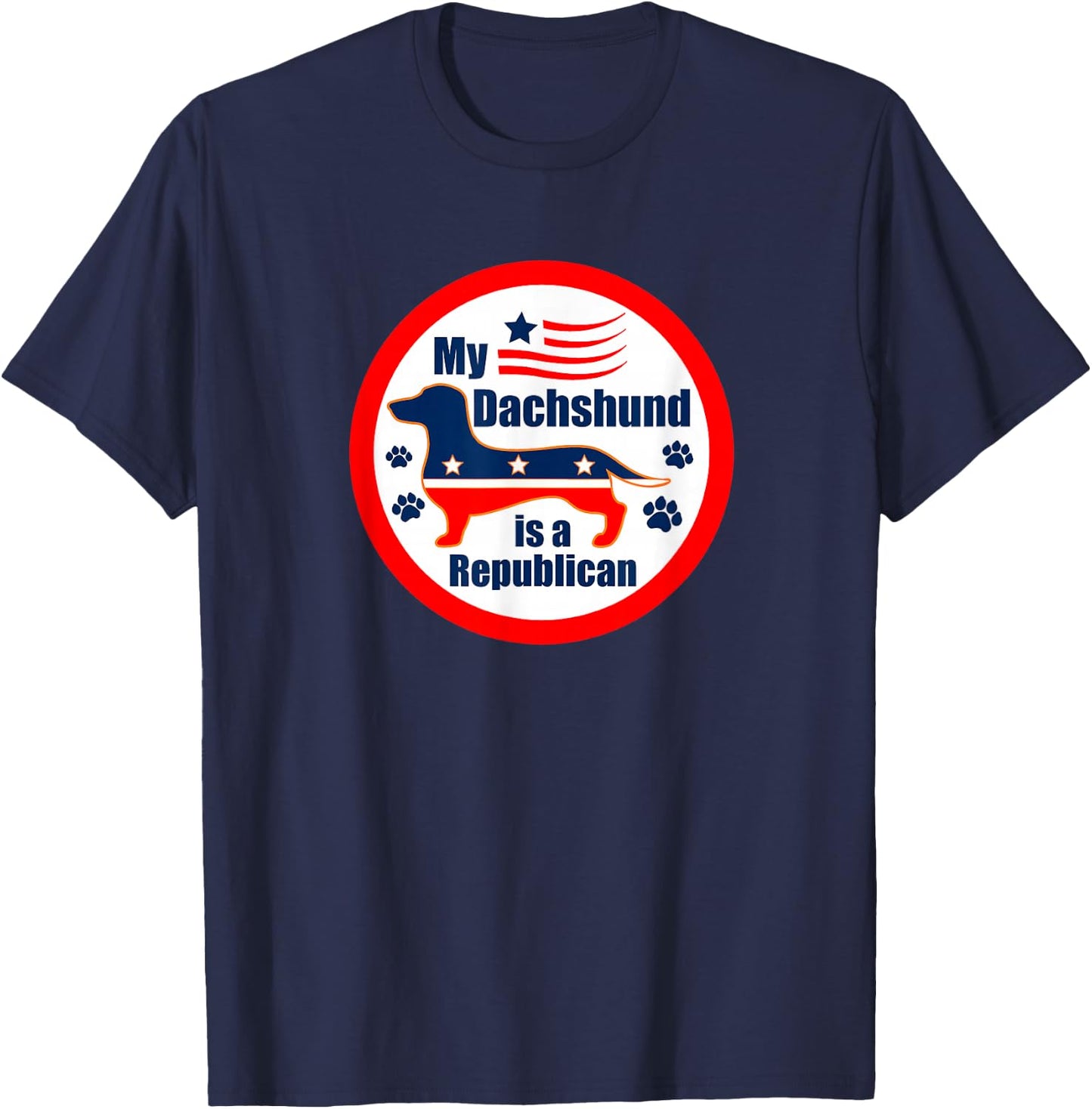 My Dachshund Is A Republican T-Shirt - T-Shirt | Navy