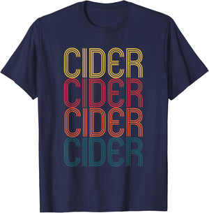 Retro Cider Wine Gift Cider Lover Vintage Cider T-Shirt - T-Shirt | Navy