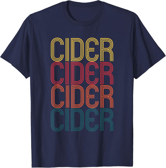 Retro Cider Wine Gift Cider Lover Vintage Cider T-Shirt - T-Shirt | Navy