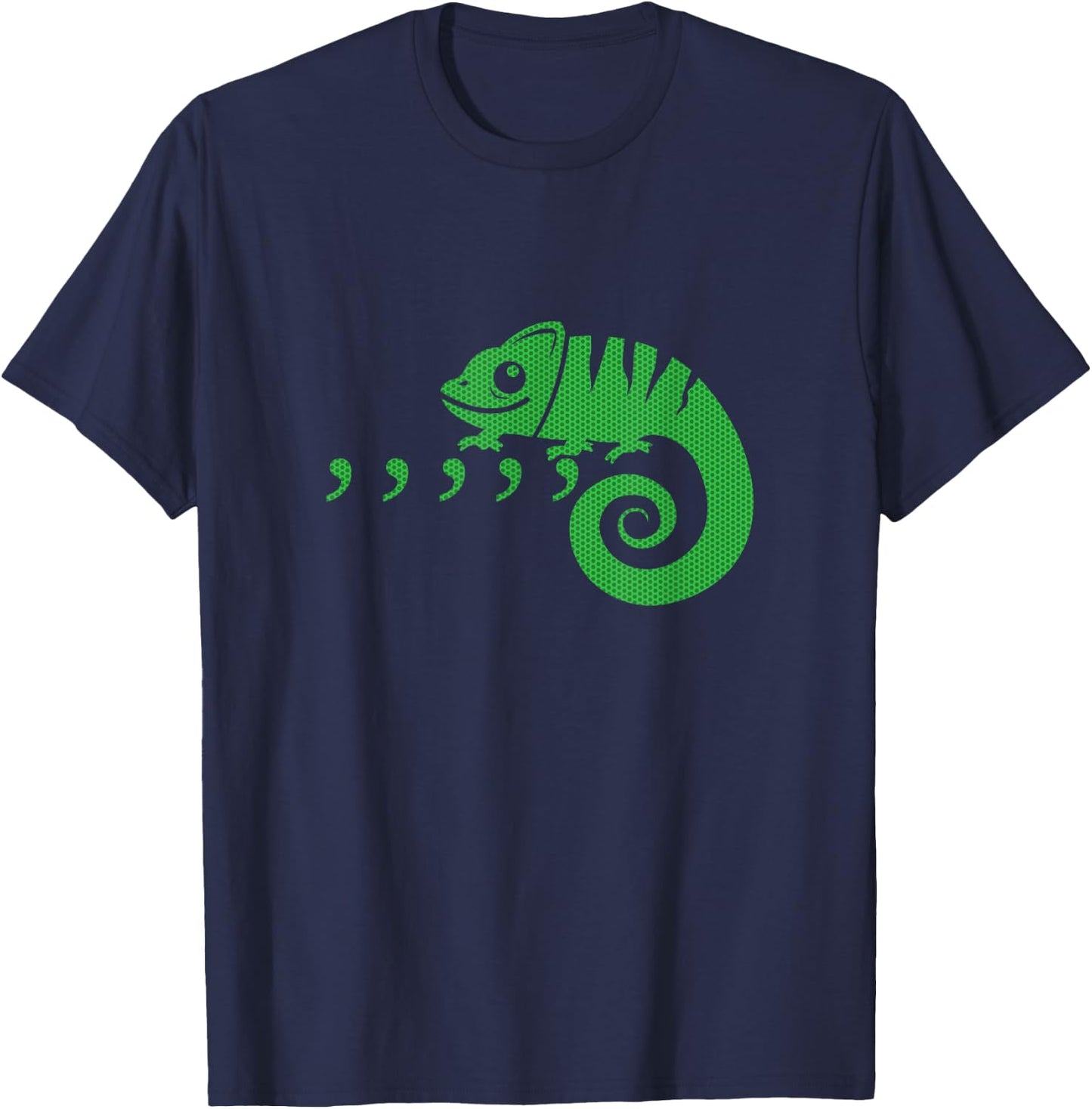 Comma Chameleon funny 80's pop music Karma print T-Shirt - T-Shirt | Navy