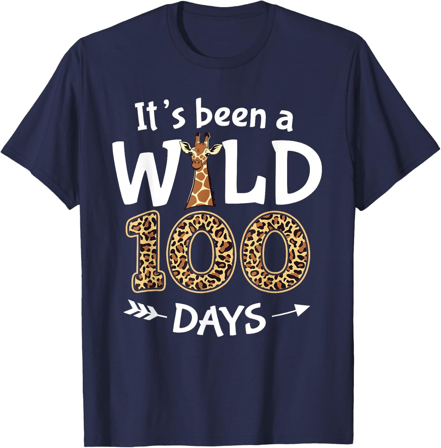 It’s Been a Wild 100 Days School Animal Boys Girls Teacher T-Shirt - T-Shirt | Navy