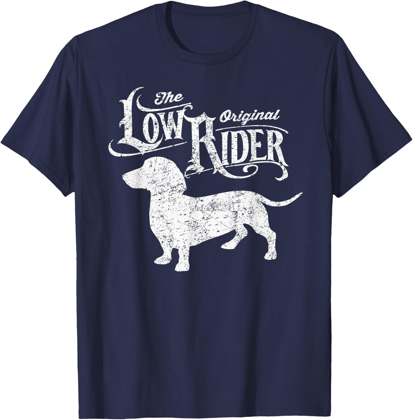 Dog Smiles Adult Dachshund Dog Funny - Black, Small T-Shirt - T-Shirt | Navy