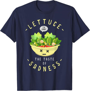 Salad The Taste of Sadness Design Funny Diet T-Shirt - T-Shirt | Navy