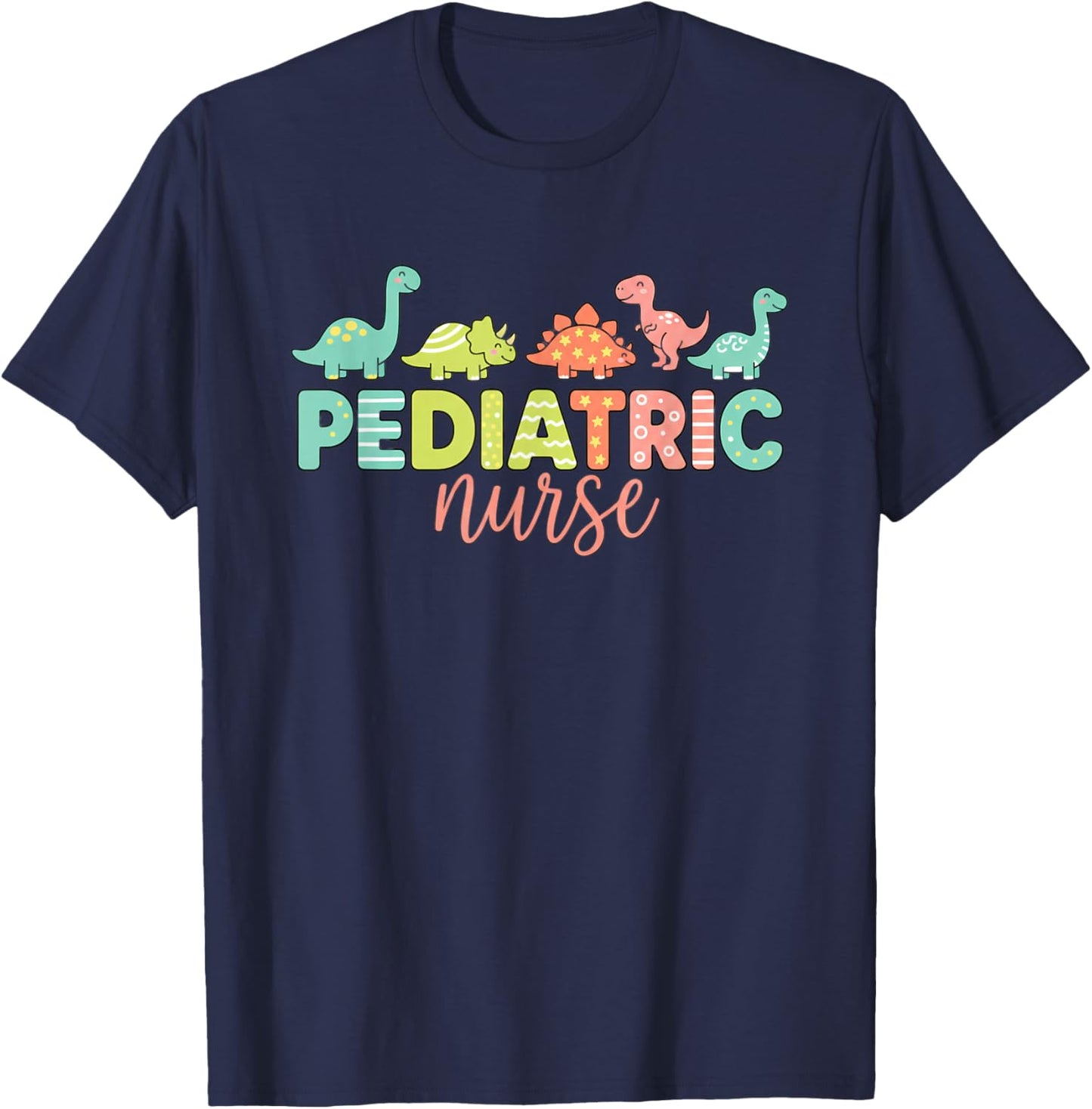 Pediatric Nurse Dinosaur Pediatrician Design T-Shirt - T-Shirt | Navy