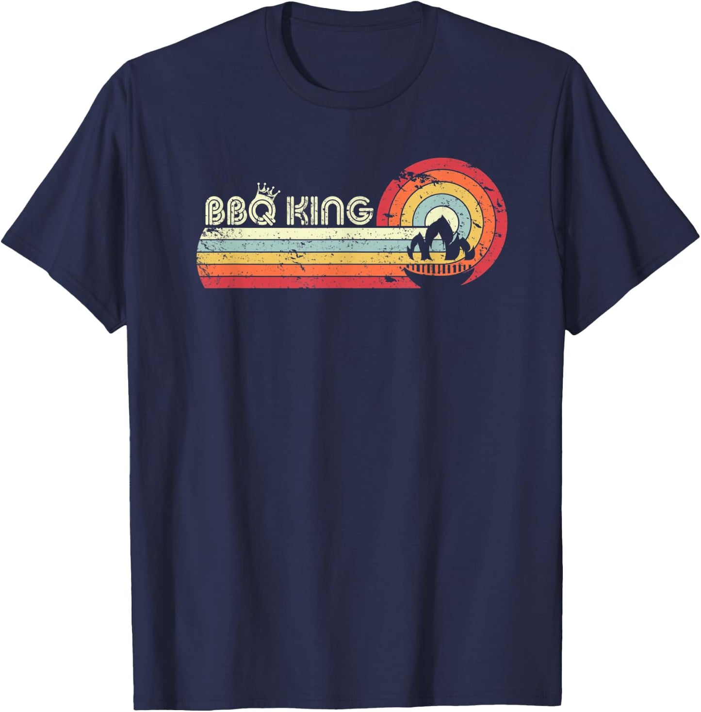 BBQ King Shirt. Retro Style Barbecue T-Shirt - T-Shirt | Navy