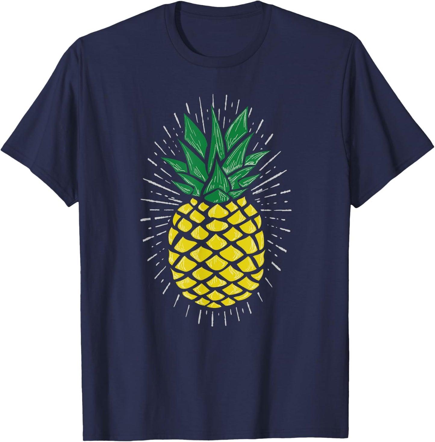 Pineapple Design T-Shirt - T-Shirt | Navy