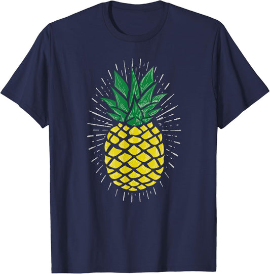 Pineapple Design T-Shirt - T-Shirt | Navy