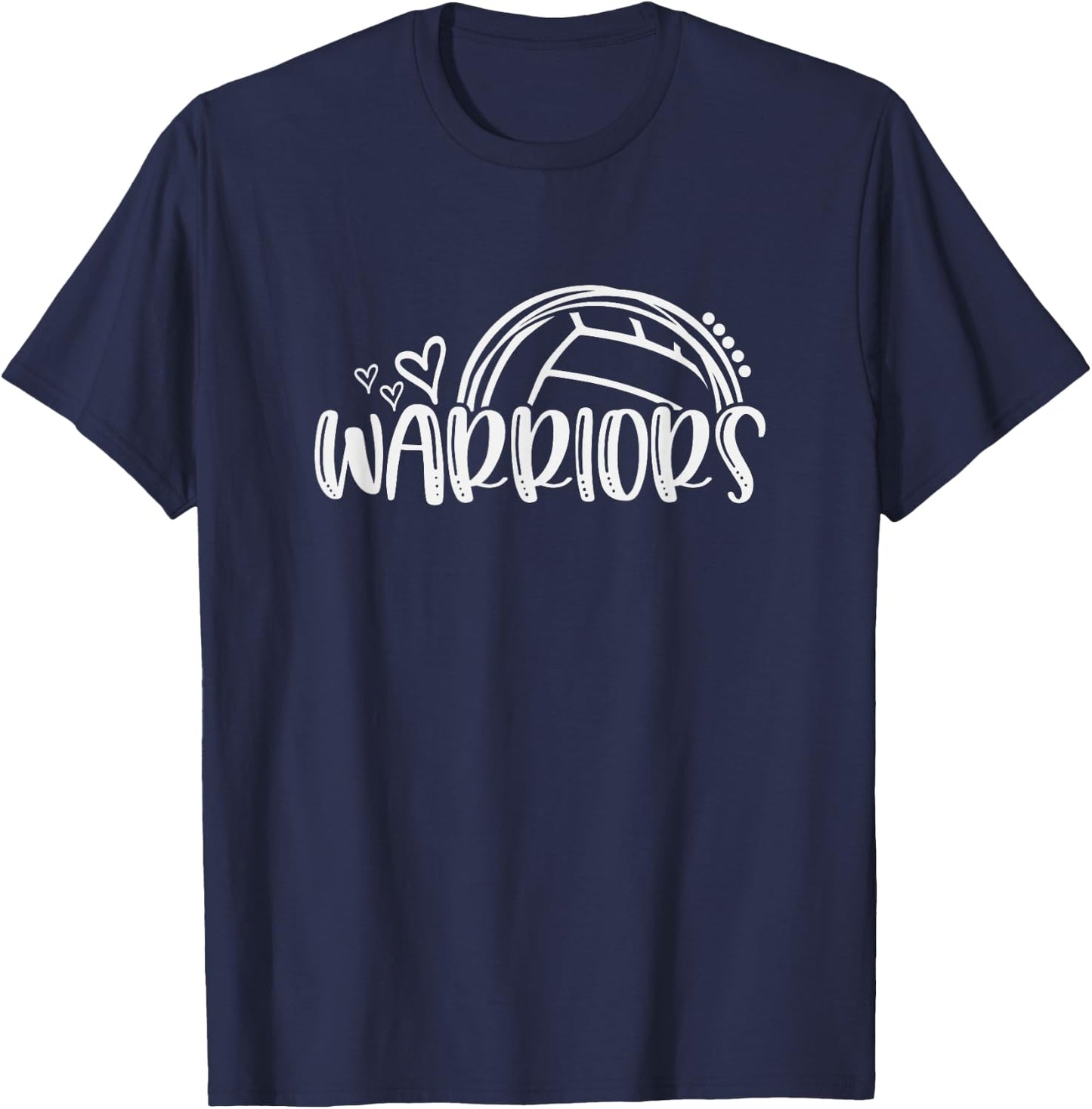 Volleyball Warriors School Sports Fan Team Spirit T-Shirt - T-Shirt | Navy