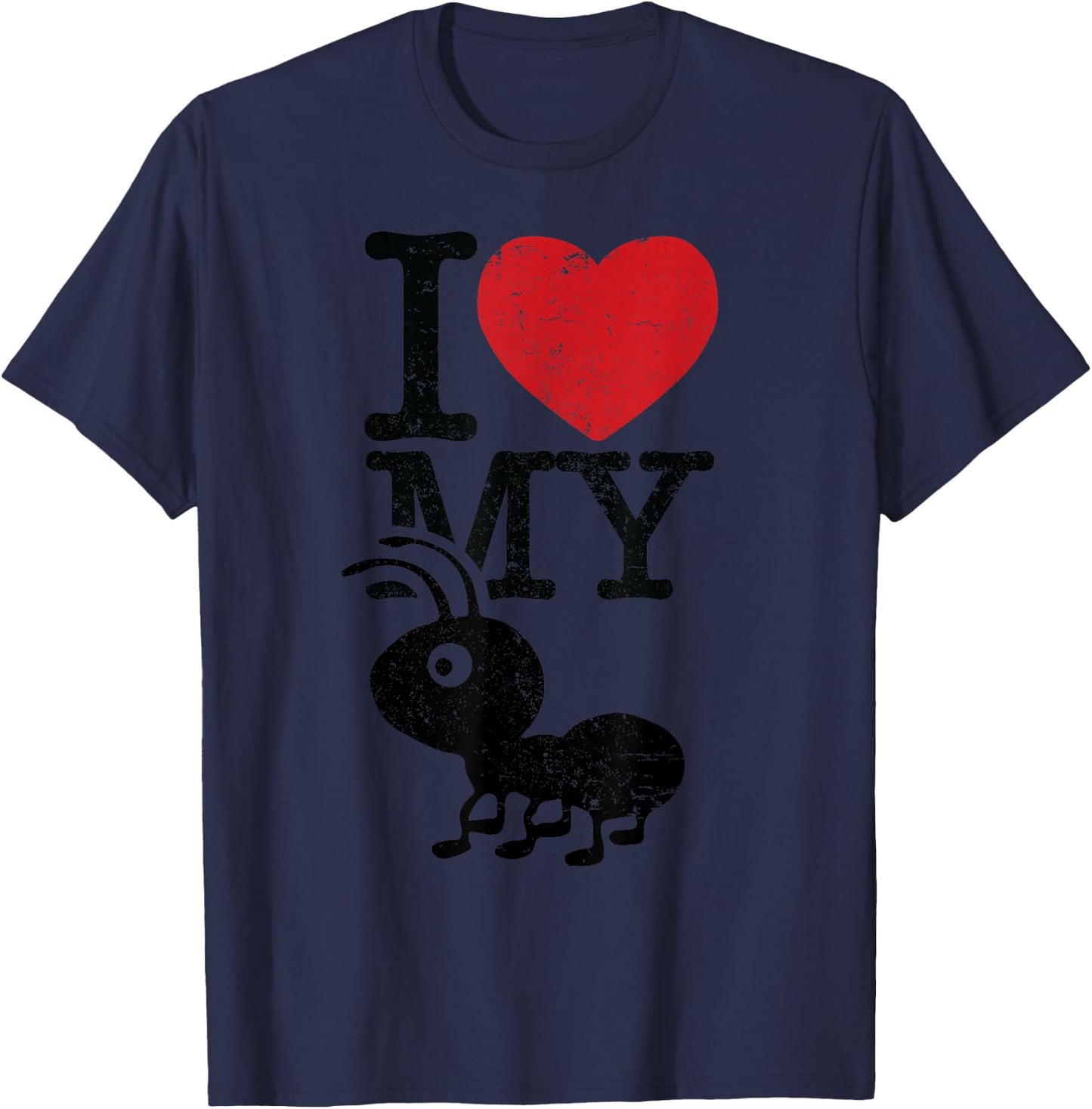 I Love My Ant Aunt Funny Auntie Heart Gift Niece Nephew T-Shirt - T-Shirt | Navy