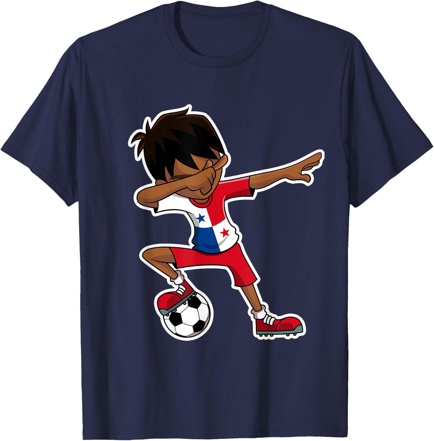Dabbing Soccer Boy Panama Shirt, Panamanian Flag Jersey T-Shirt - T-Shirt | Navy