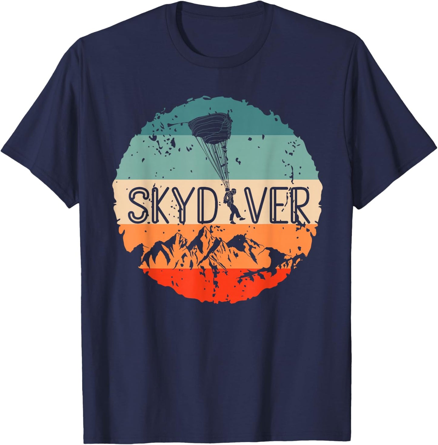 Retro Vintage Skydiver Skydiving Parachuting Fan Skydiving T-Shirt - T-Shirt | Navy