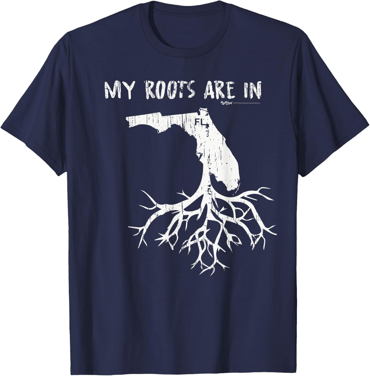 Vintage My Roots Are In Florida State T-Shirt - T-Shirt | Navy