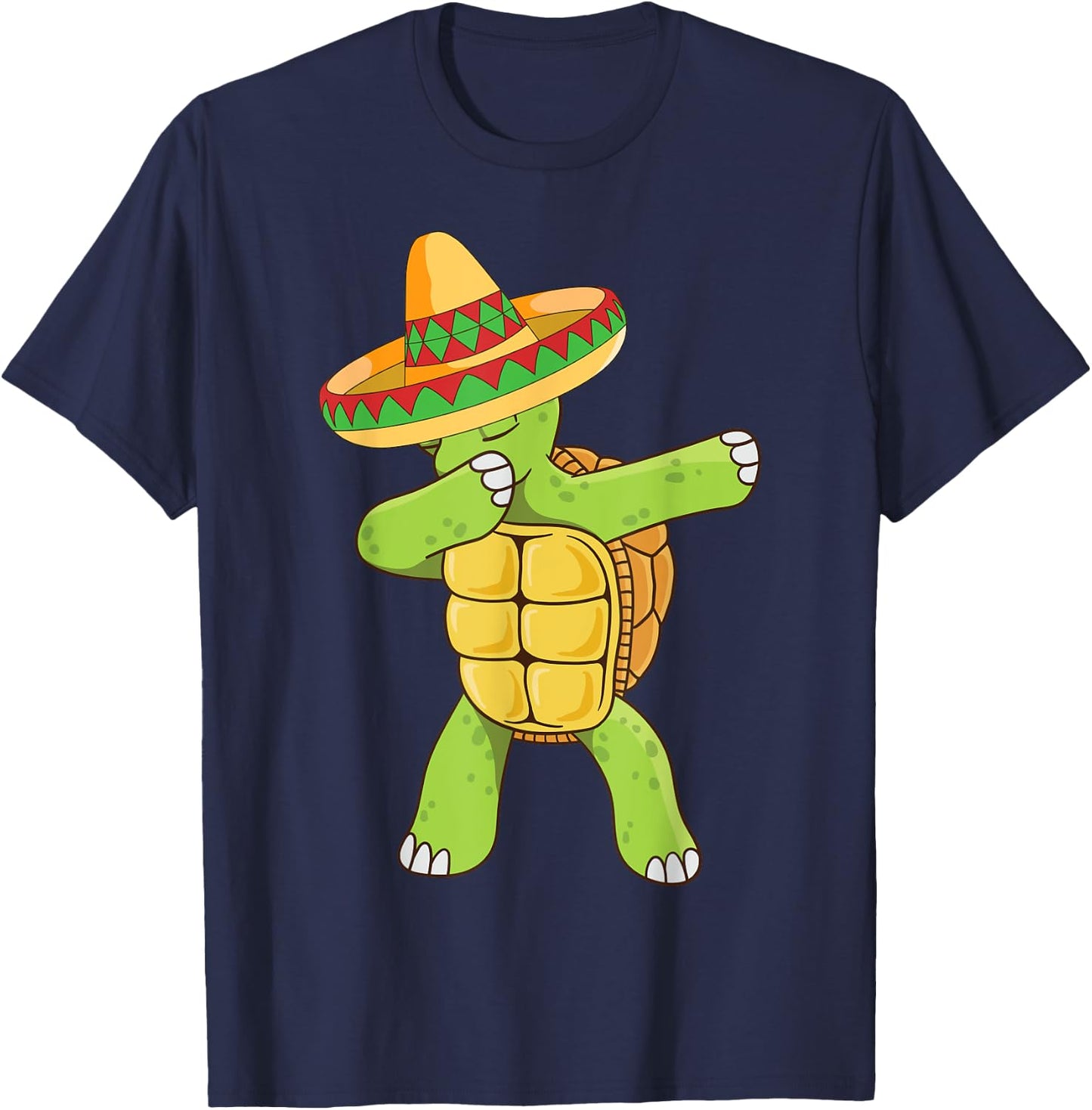 Dabbing Turtle T Shirt Cinco de Mayo Kids Fiesta Sombrero T-Shirt - T-Shirt | Navy