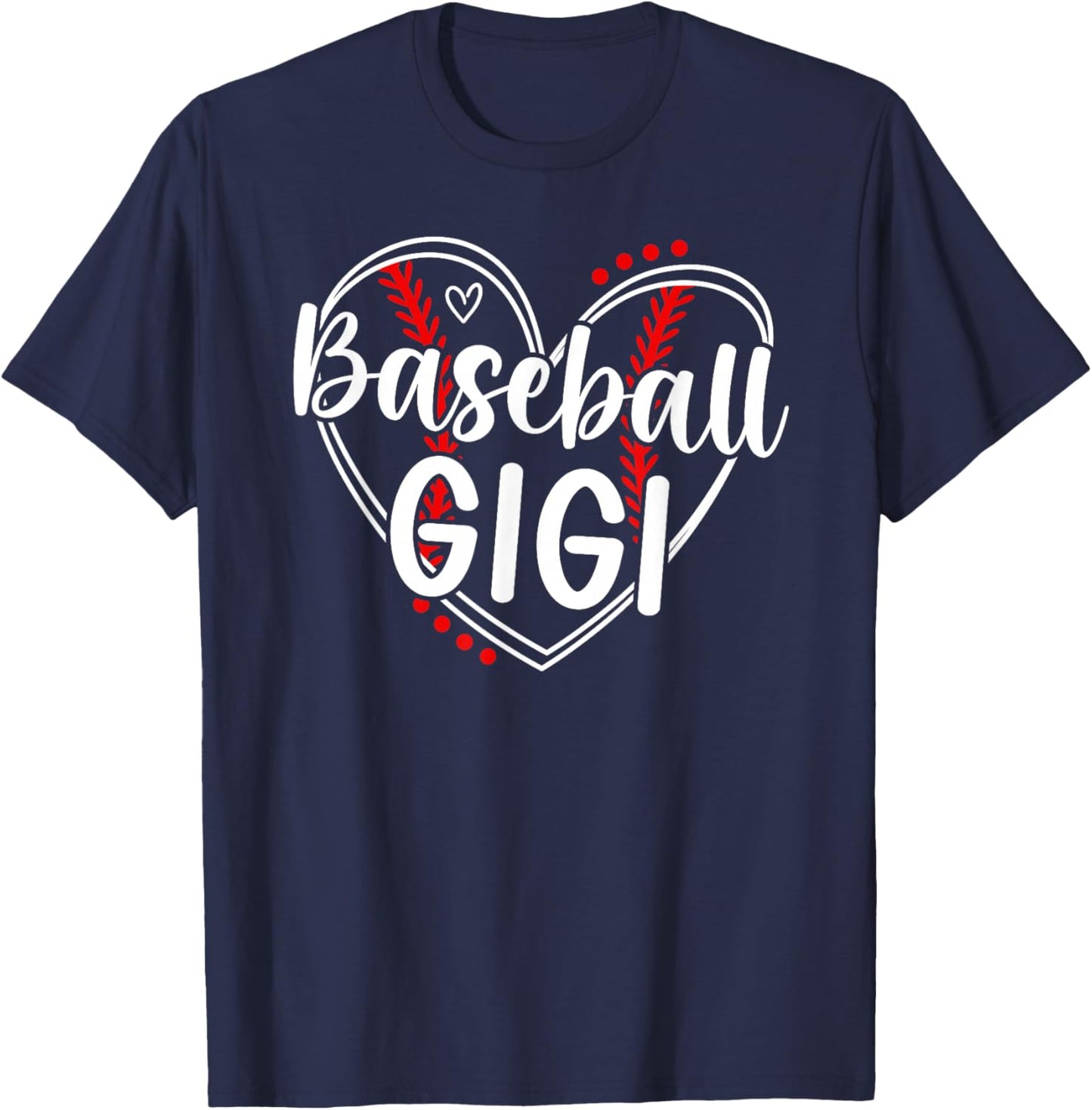 Baseball Gigi Heart Gigi Of A Baseball Player Gigi T-Shirt - T-Shirt | Navy