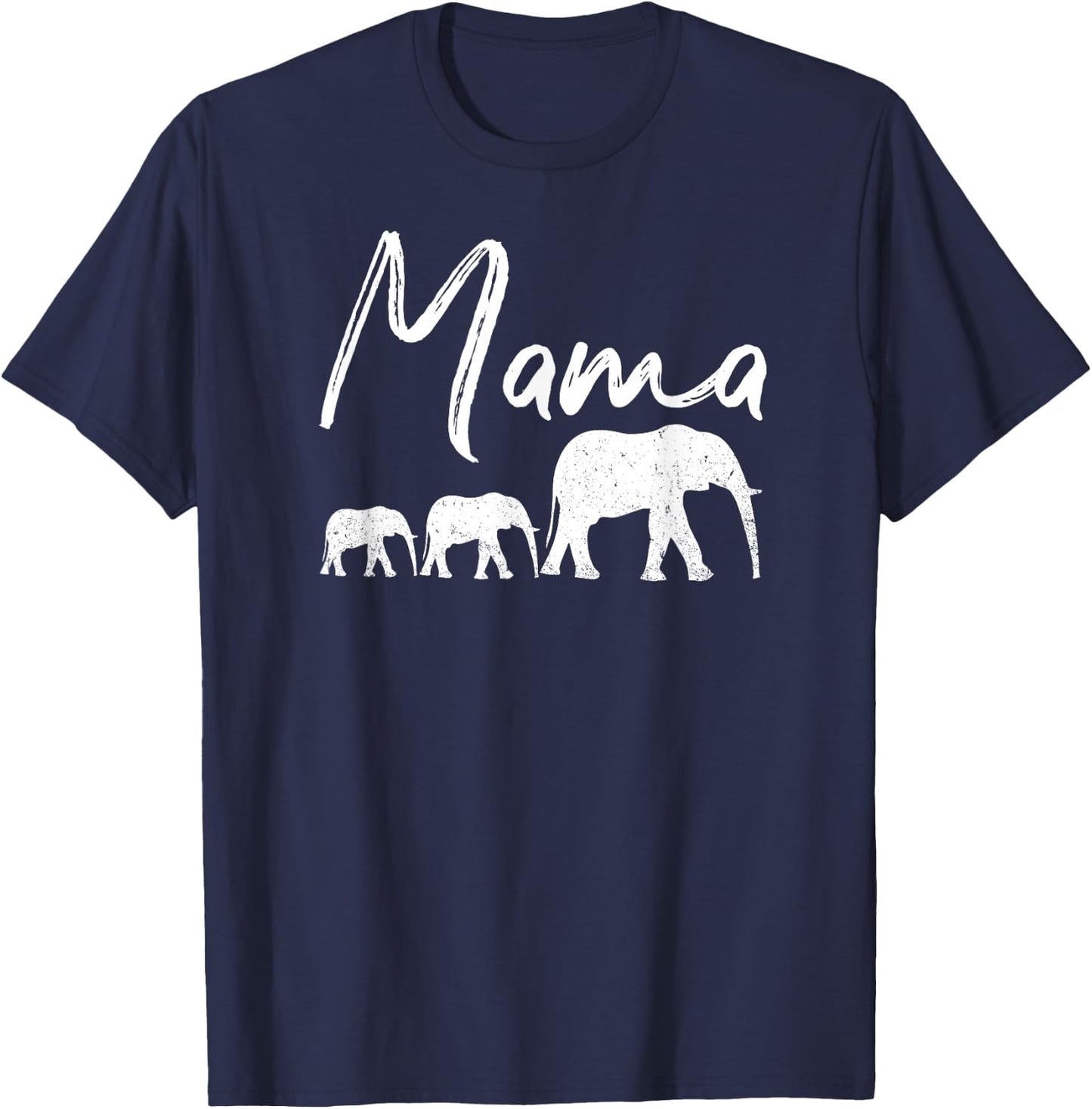 MAMA Shirt ELEPHANT Mother's Day Christmas Mommy Mom Best T-Shirt - T-Shirt | Navy