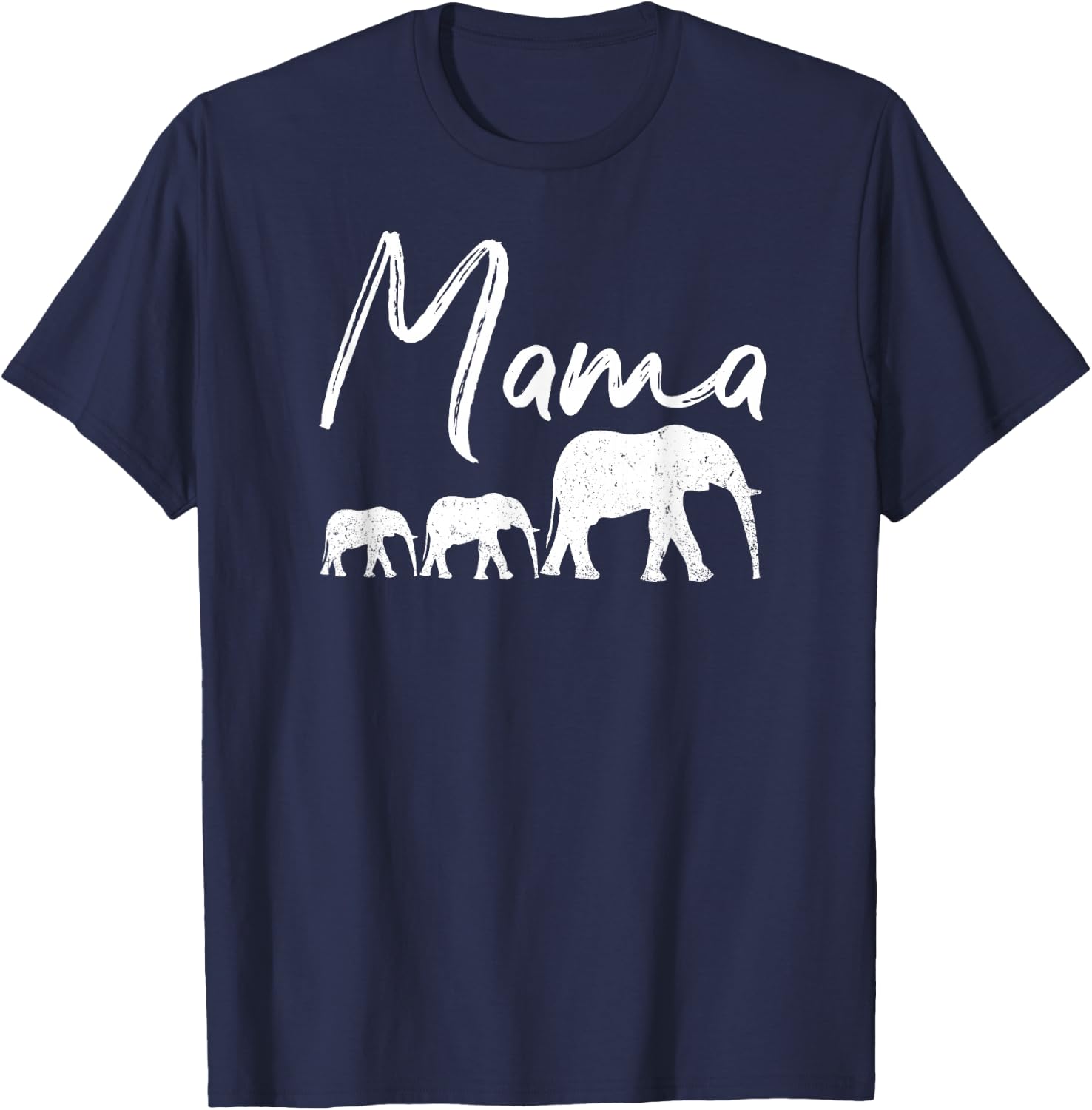 MAMA Shirt ELEPHANT Mother's Day Christmas Mommy Mom Best T-Shirt - T-Shirt | Navy