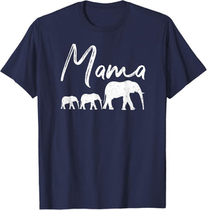 MAMA Shirt ELEPHANT Mother's Day Christmas Mommy Mom Best T-Shirt - T-Shirt | Navy