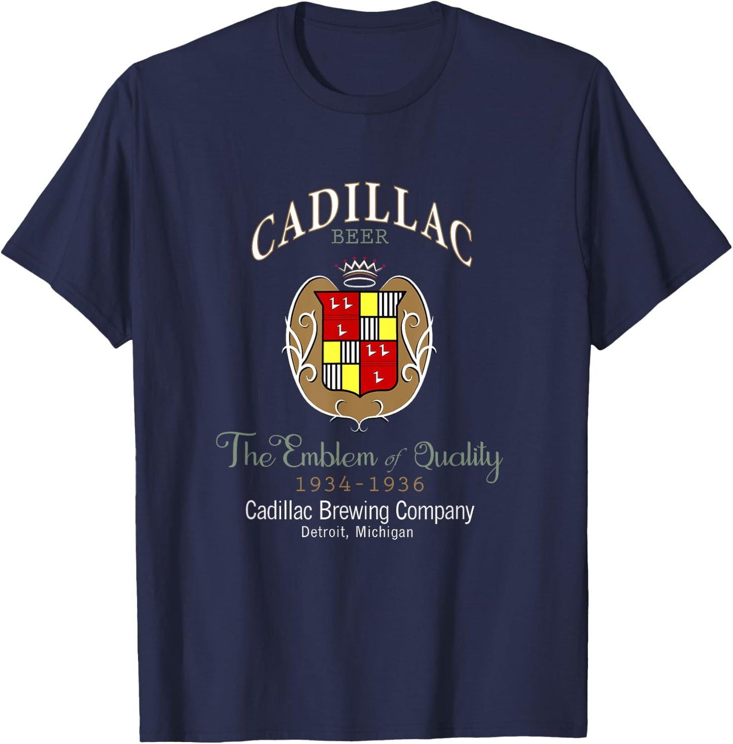 Prohibition Era Cadillac Brewing Company T-Shirt - T-Shirt | Navy