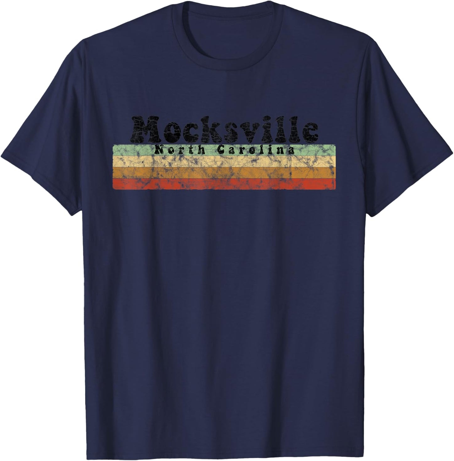 Vintage 1980s Style Mocksville, NC T-Shirt - T-Shirt | Navy