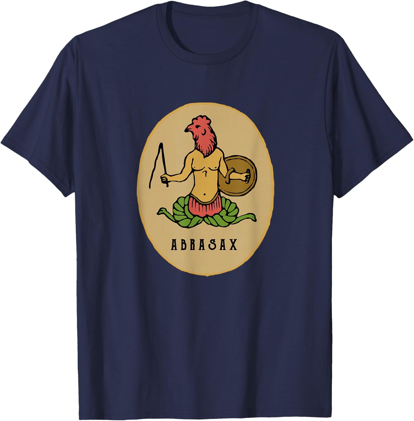 Abrasax Abraxas Gnostic God of Templars T-Shirt - T-Shirt | Navy