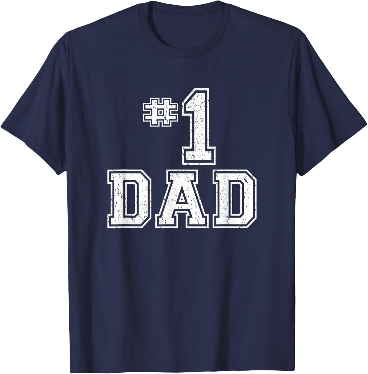 #1 Dad Number One Father's Day Vintage Style T-Shirt - T-Shirt | Navy