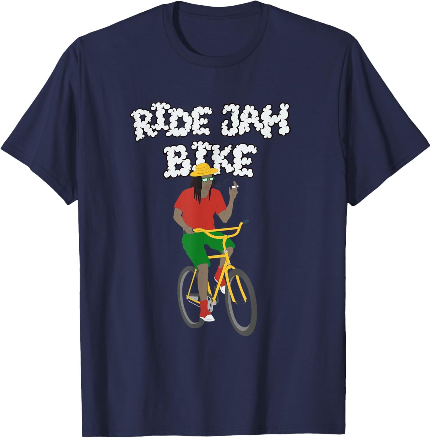 Ride Jah Bike - 420 Rasta Bicycle Shirt T-Shirt - T-Shirt | Navy
