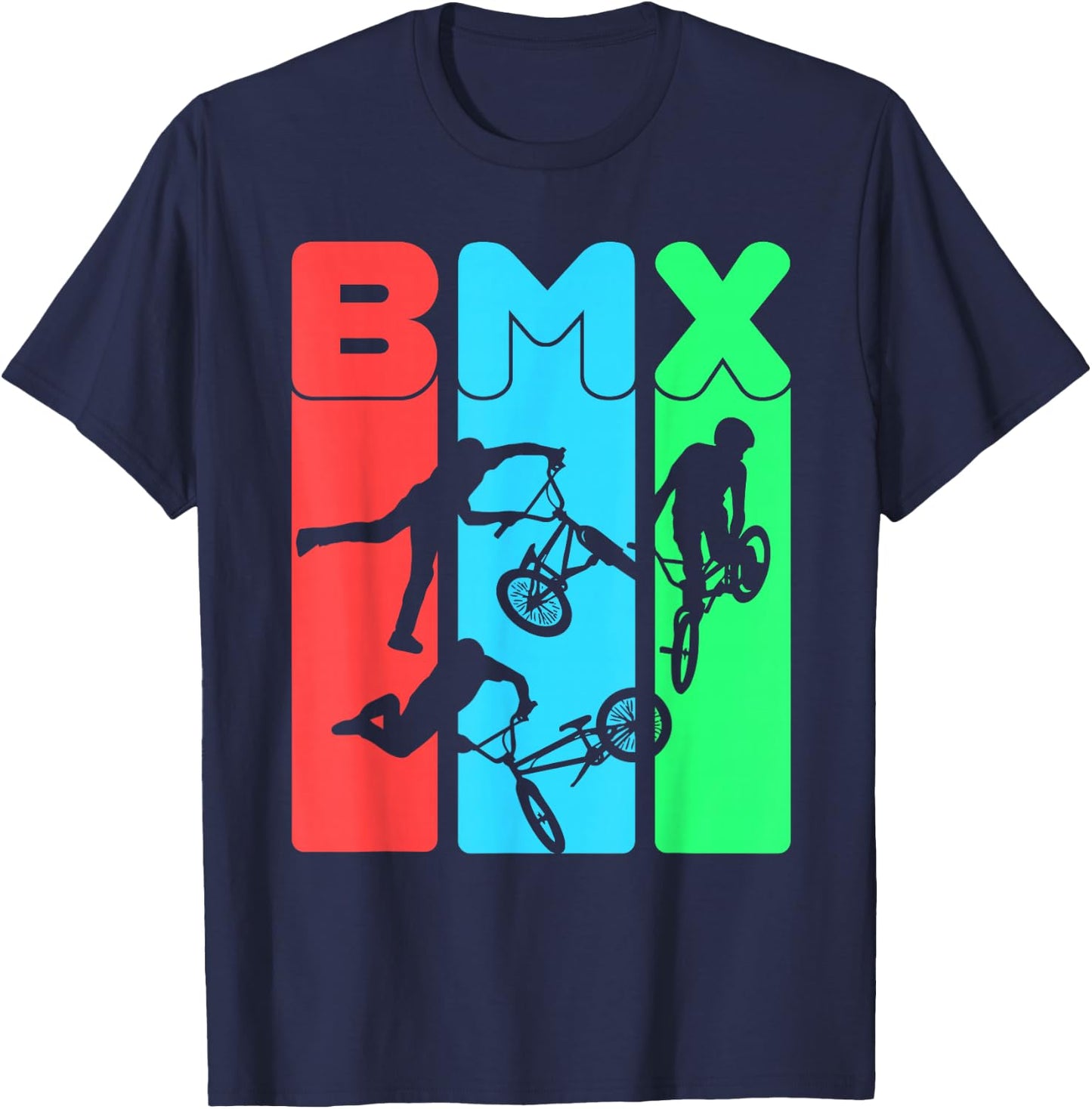 Eat Sleep BMX Repeat Bicycle Funny Gift Motocross T-Shirt - T-Shirt | Navy