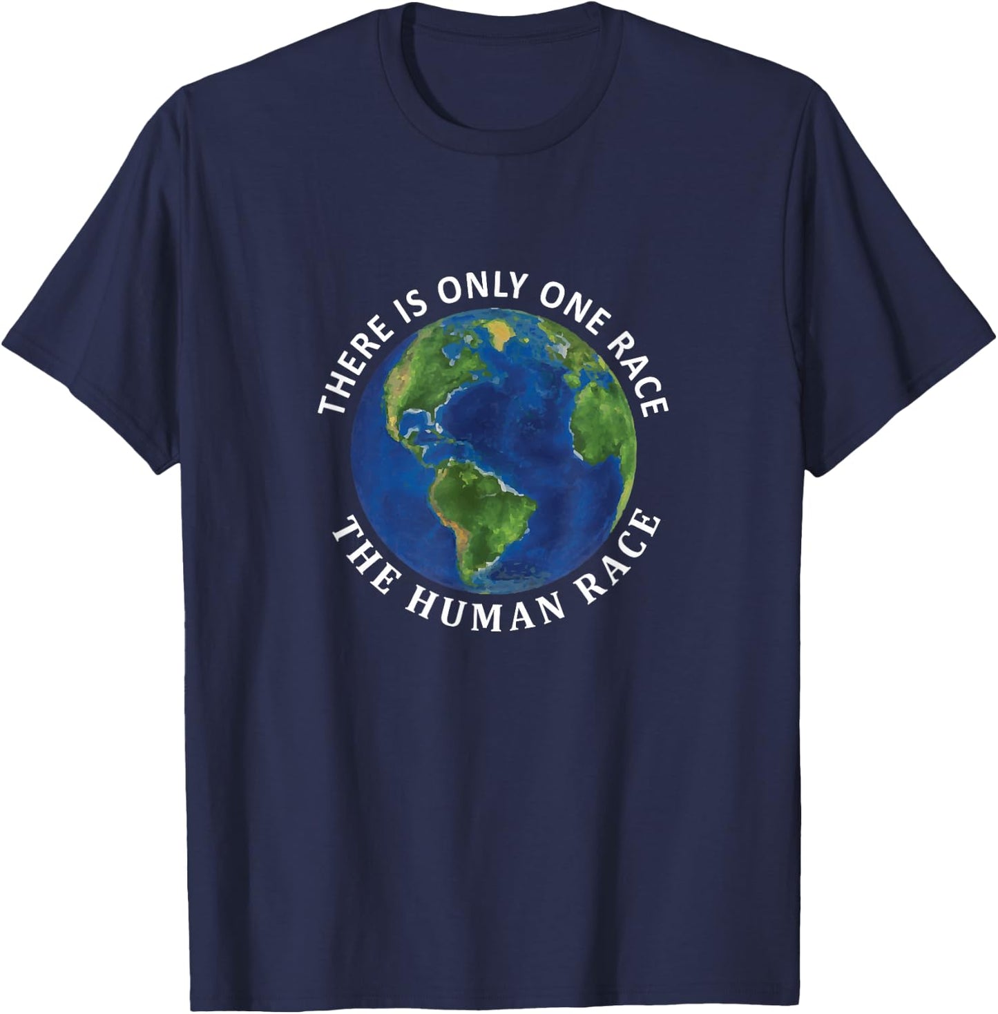One Race Human Race T Shirt, Spirituality Apparel T-Shirt - T-Shirt | Navy