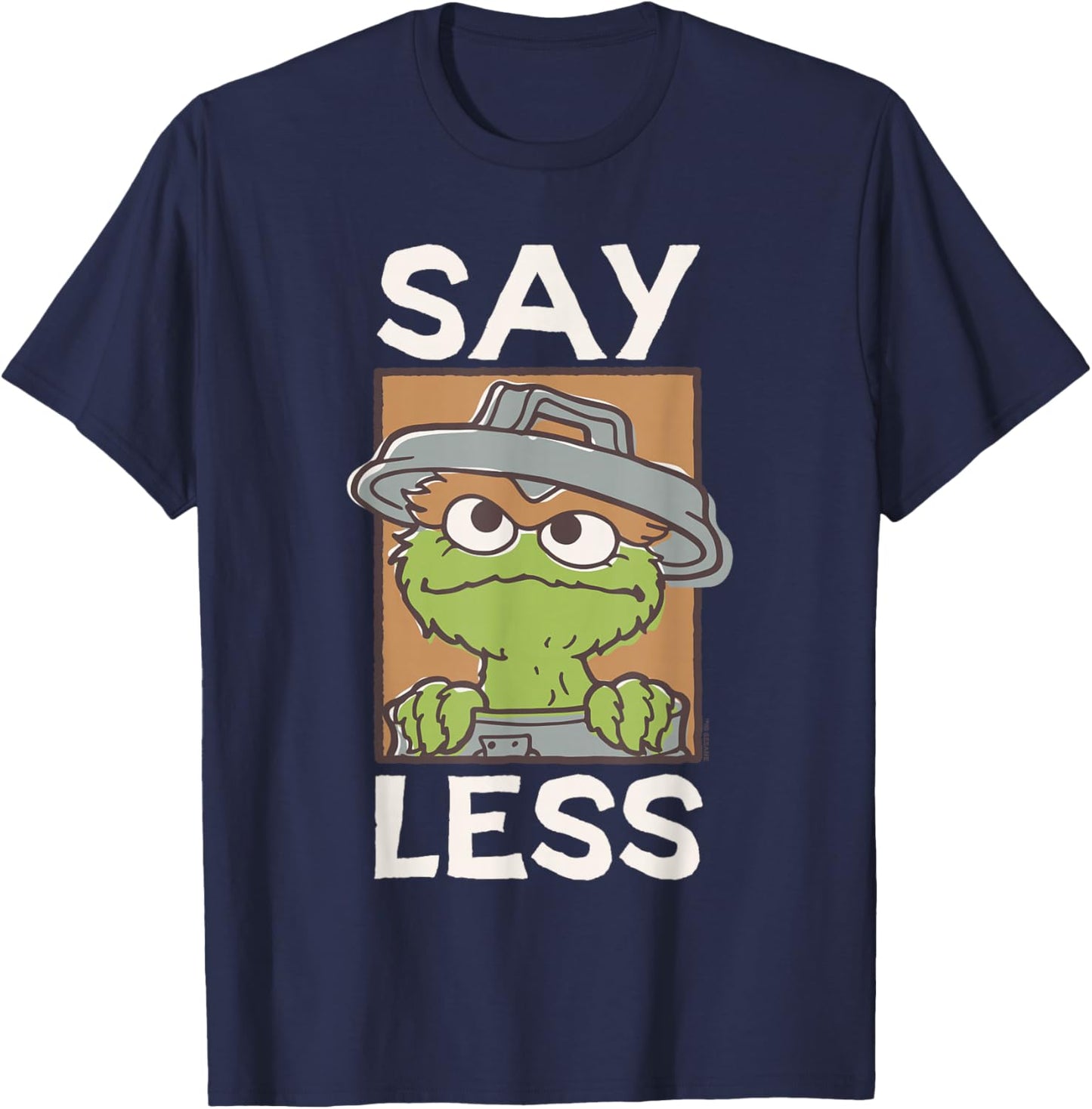 Sesame Street Oscar Say Less Square T-Shirt - T-Shirt | Navy
