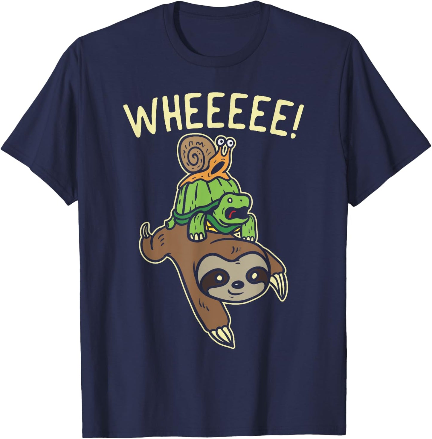 Funny Running Shirt Marathon Runners Gift Sloth Turtle Snail T-Shirt - T-Shirt | Navy