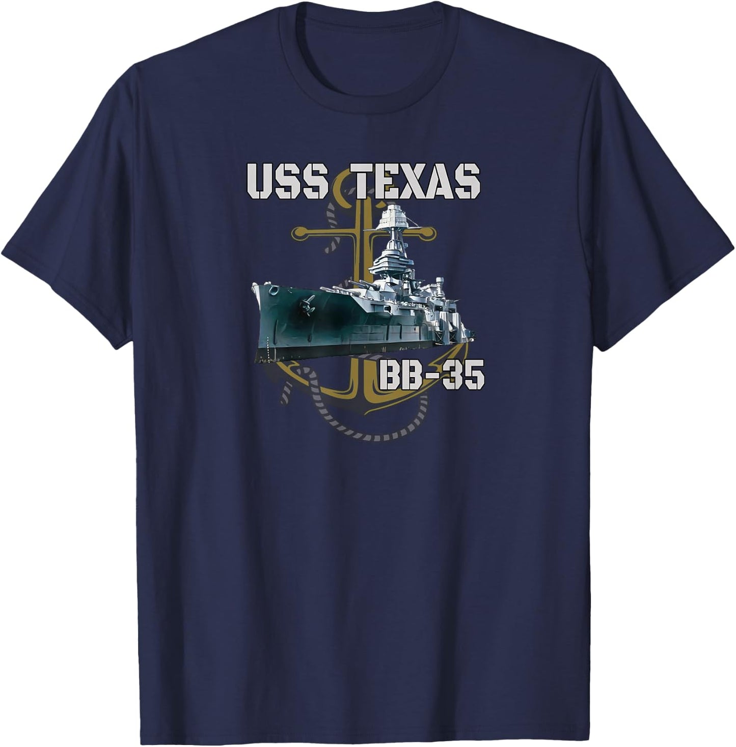 USS Texas BB-35 Battleship American WW1 Warship WW2 Veterans T-Shirt - T-Shirt | Navy
