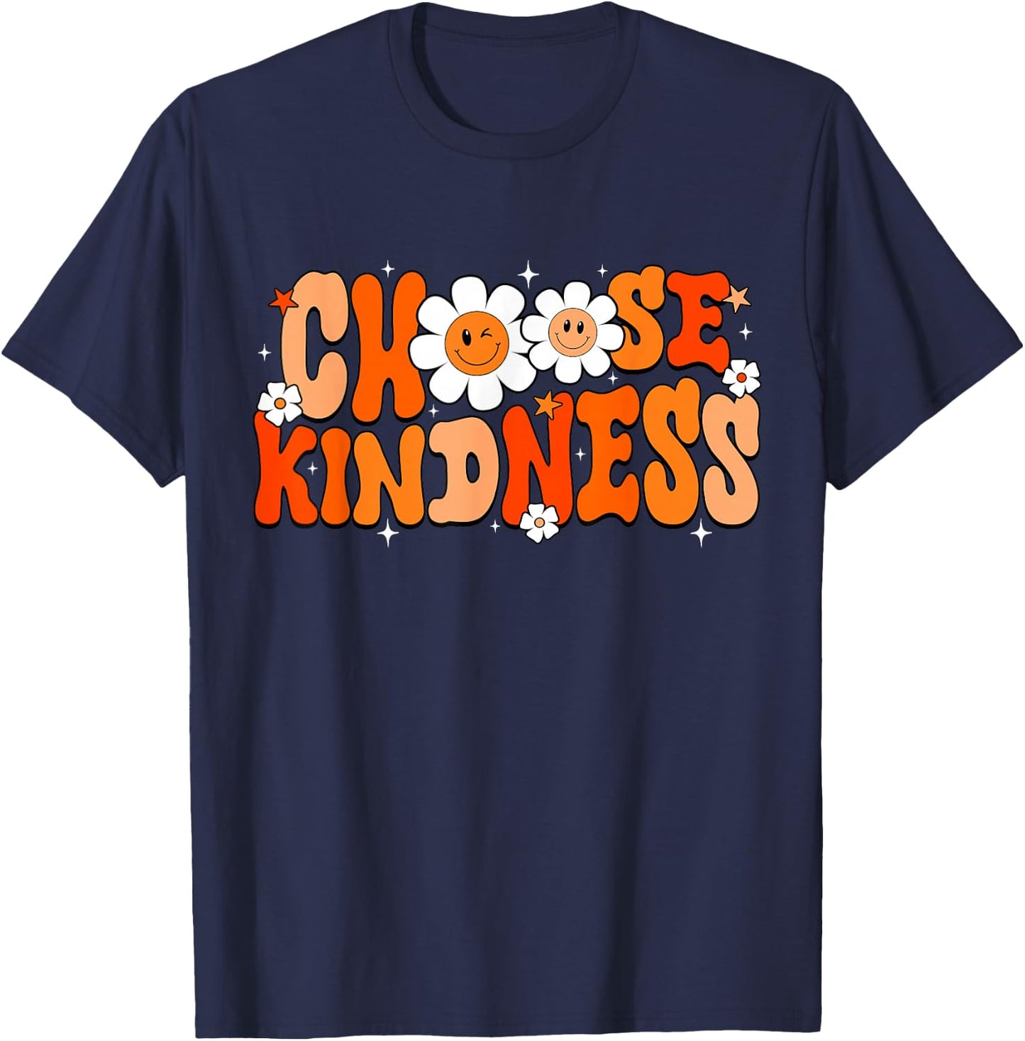 Choose Kindness Shirt Retro Be Kind Inspirational Unity Day T-Shirt - T-Shirt | Navy