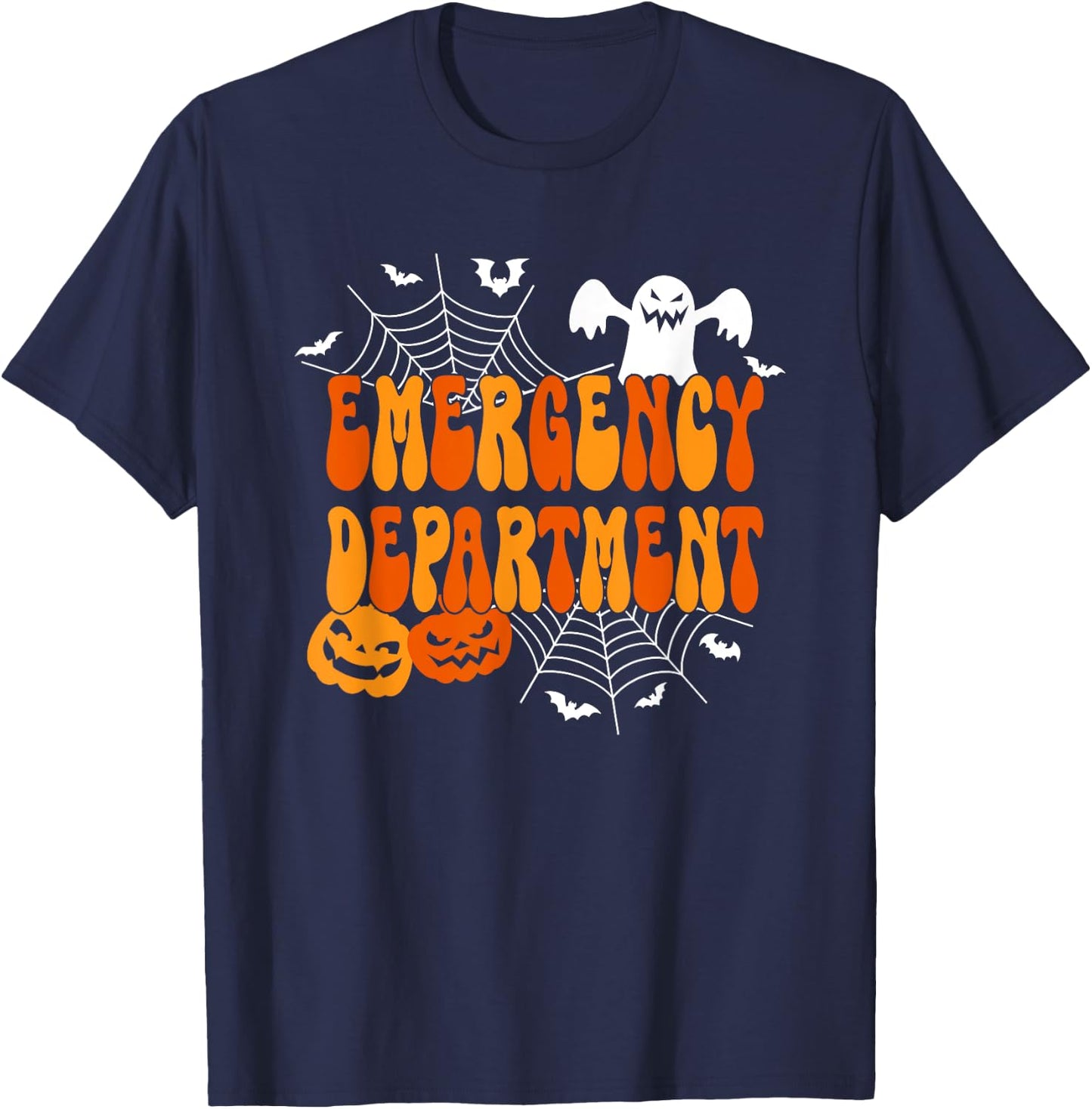 Funny Halloween Emergency Department Emergency Room Nurse T-Shirt - T-Shirt | Navy