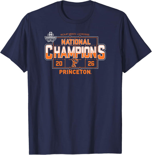 Princeton Tigers National Champs 2026 Men's Lacrosse T-Shirt - T-Shirt | Navy