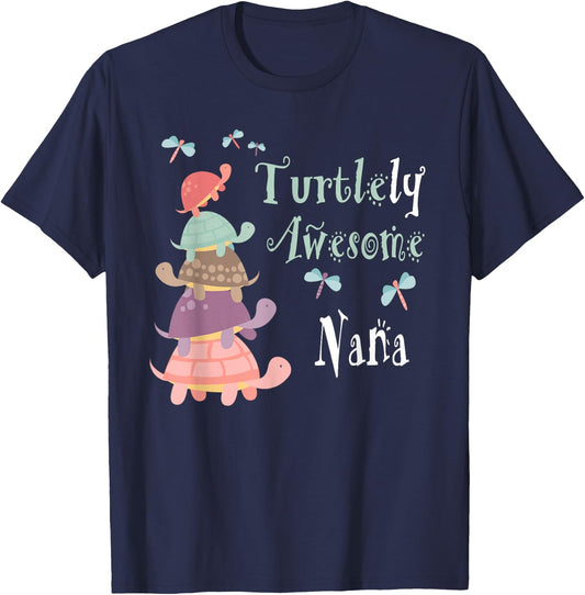 Best Nana Ever - Whimsical Nana With Cute Turtles T-Shirt - T-Shirt | Navy