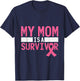 Pink Ribbon My Mom is a Breast Cancer Survivor T-Shirt - T-Shirt | Navy