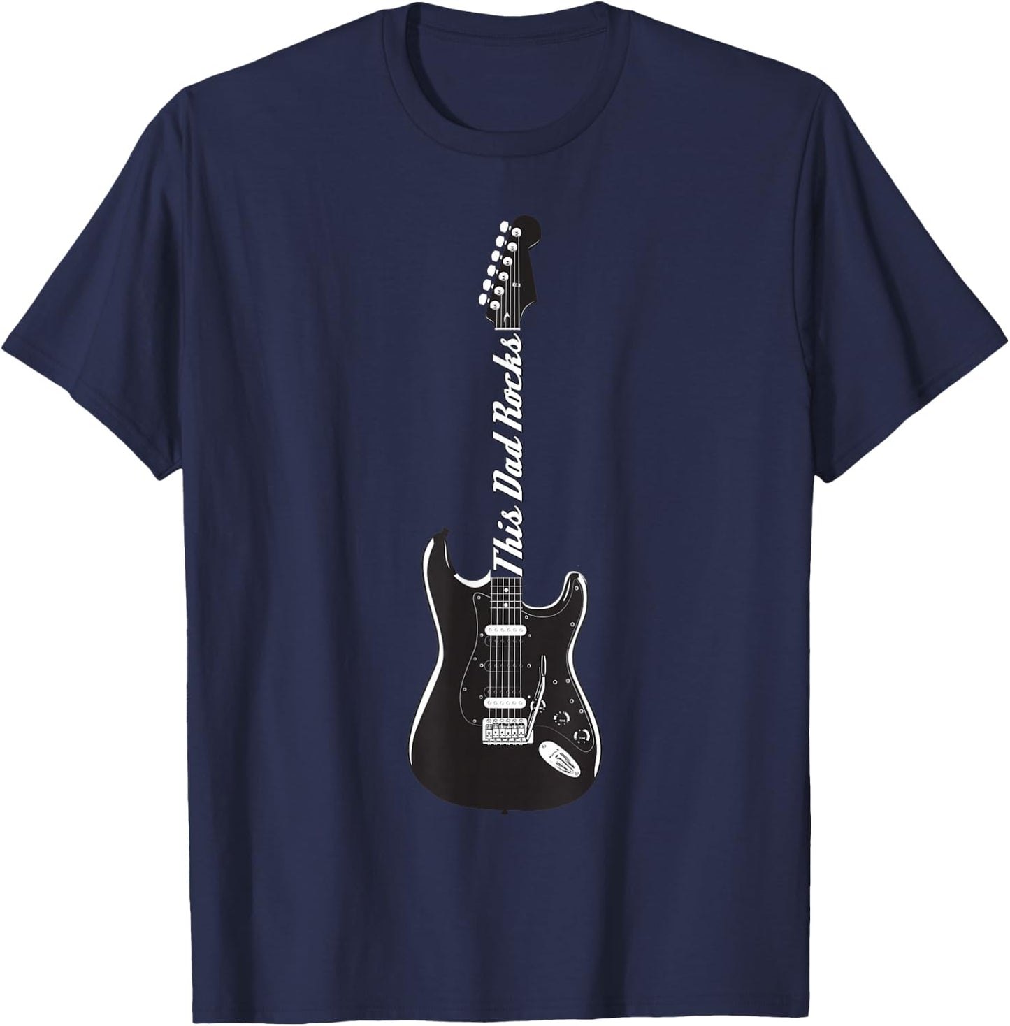 This Guitar Dad Rocks Music T-Shirt - T-Shirt | Navy