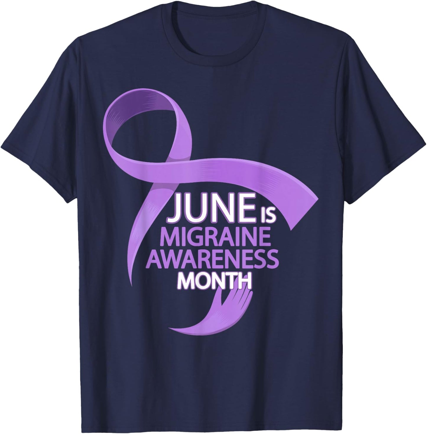 June Is Migraine Awareness Month T Shirt - Migraine T-Shirt - T-Shirt | Navy