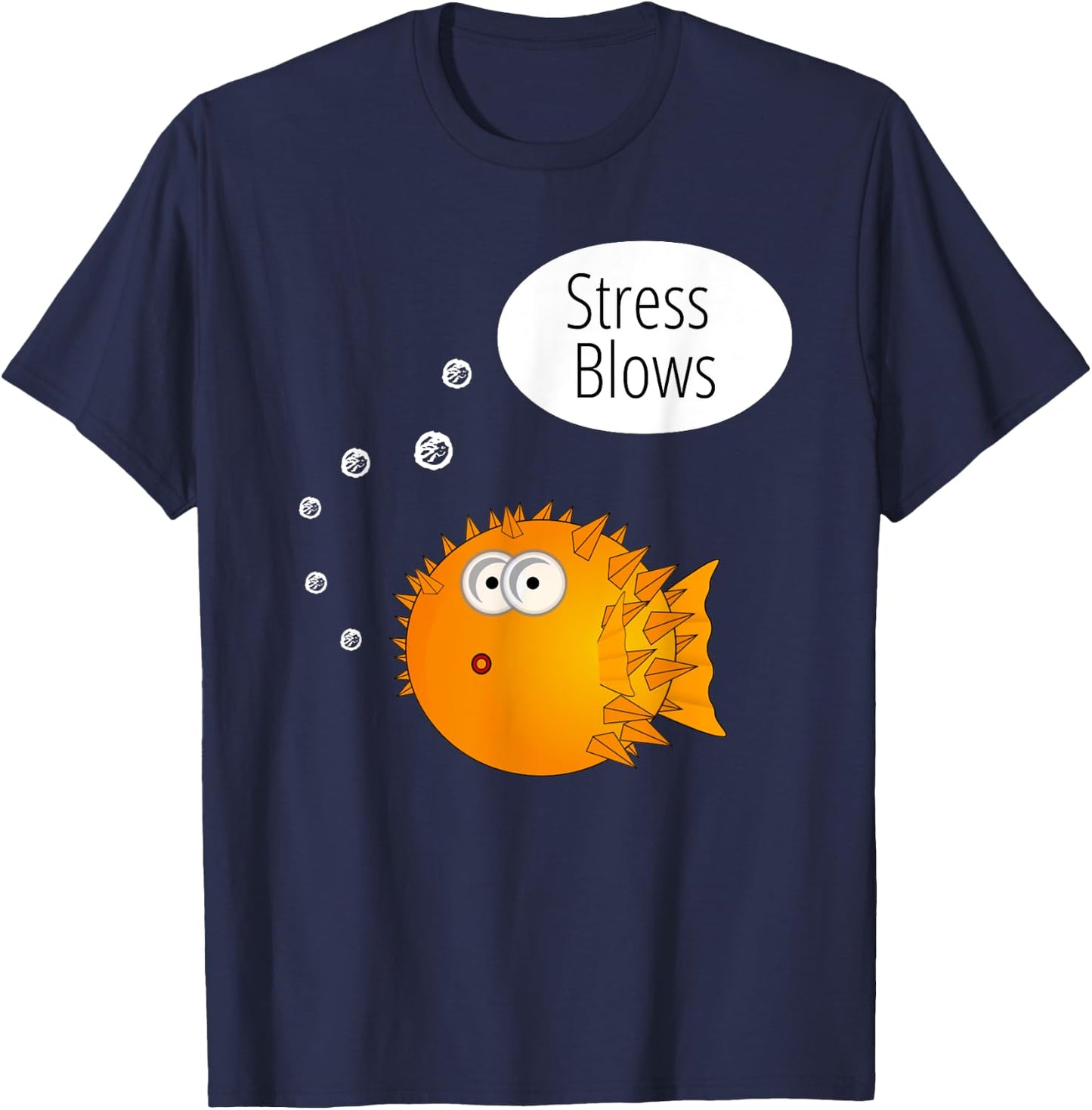 Funny Stress Blows Beach Fishing Gifts Men Kids Girls T-Shirt - T-Shirt | Navy