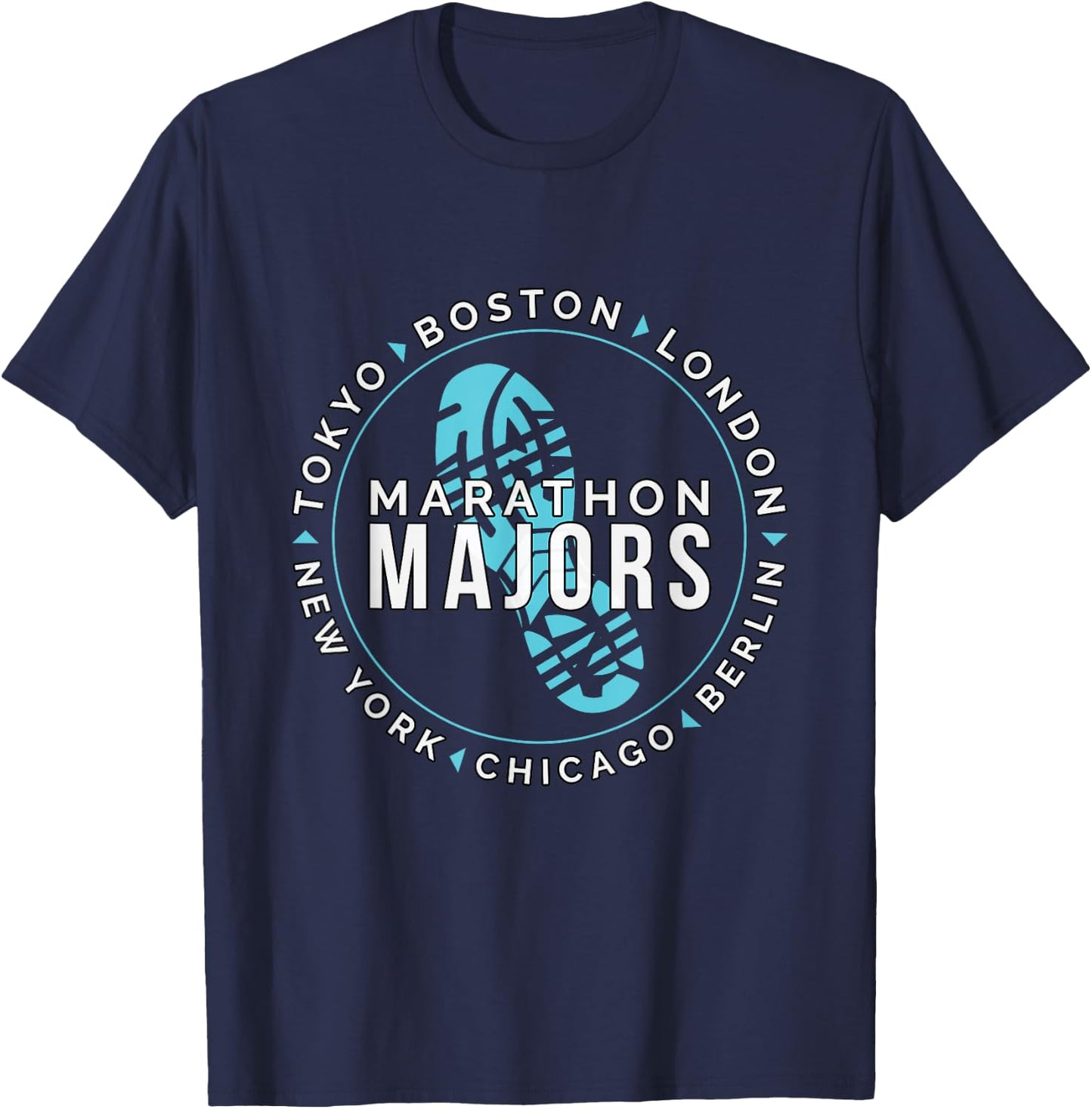 Marathon Majors Runner Finisher 26 Miles T-Shirt - T-Shirt | Navy