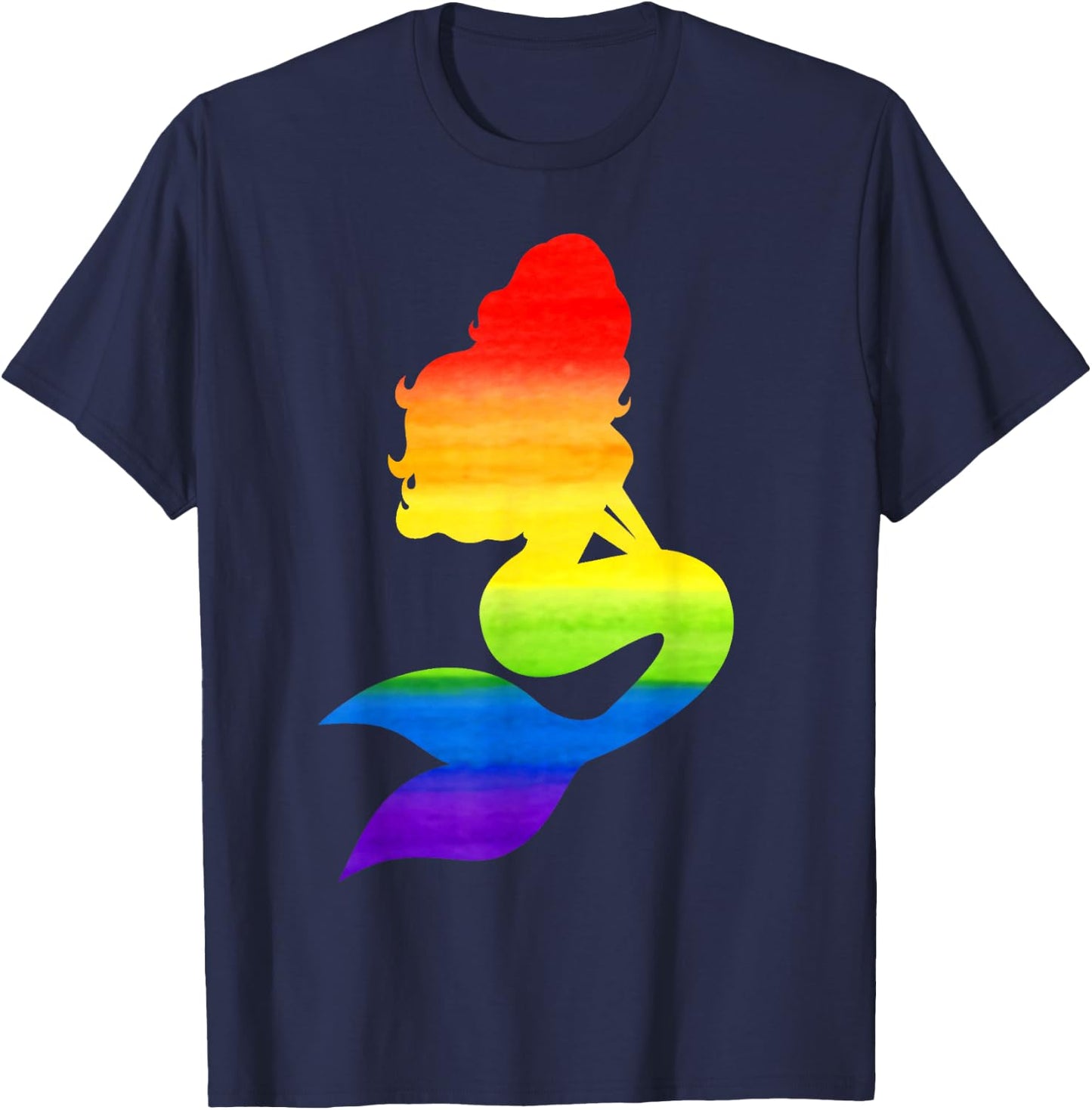 Mermaid Pride Gay Pride Parade Rainbow Mermaid T-Shirt - T-Shirt | Navy