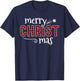 Buffalo Plaid Merry Christ Mas Shirt Christmas Christian T-Shirt - T-Shirt | Navy
