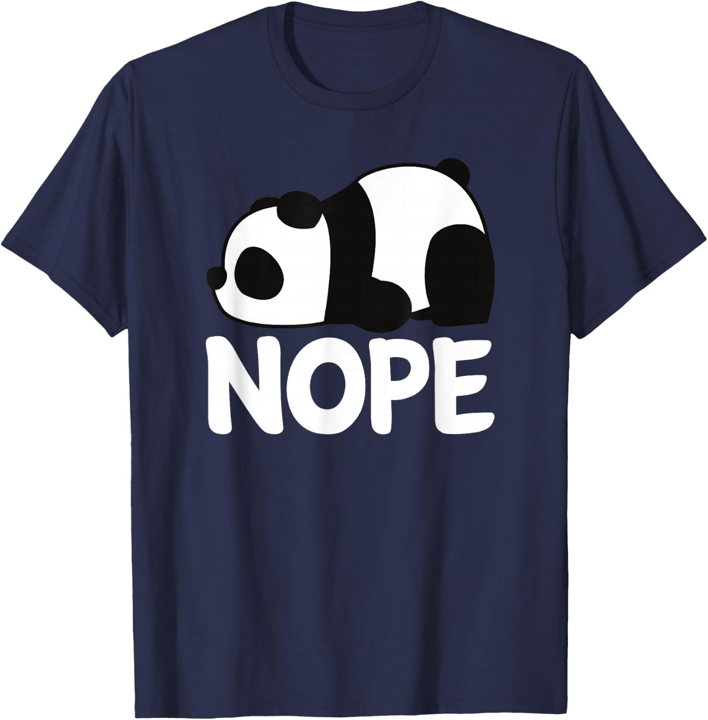 Adorable Animal Tired Sleeping Nope Cute Panda Bear Graphic T-Shirt - T-Shirt | Navy