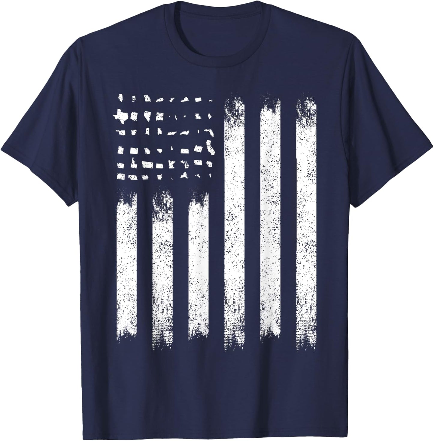 Vintage American Flag USA Patriotic gift Flags T-Shirt - T-Shirt | Navy