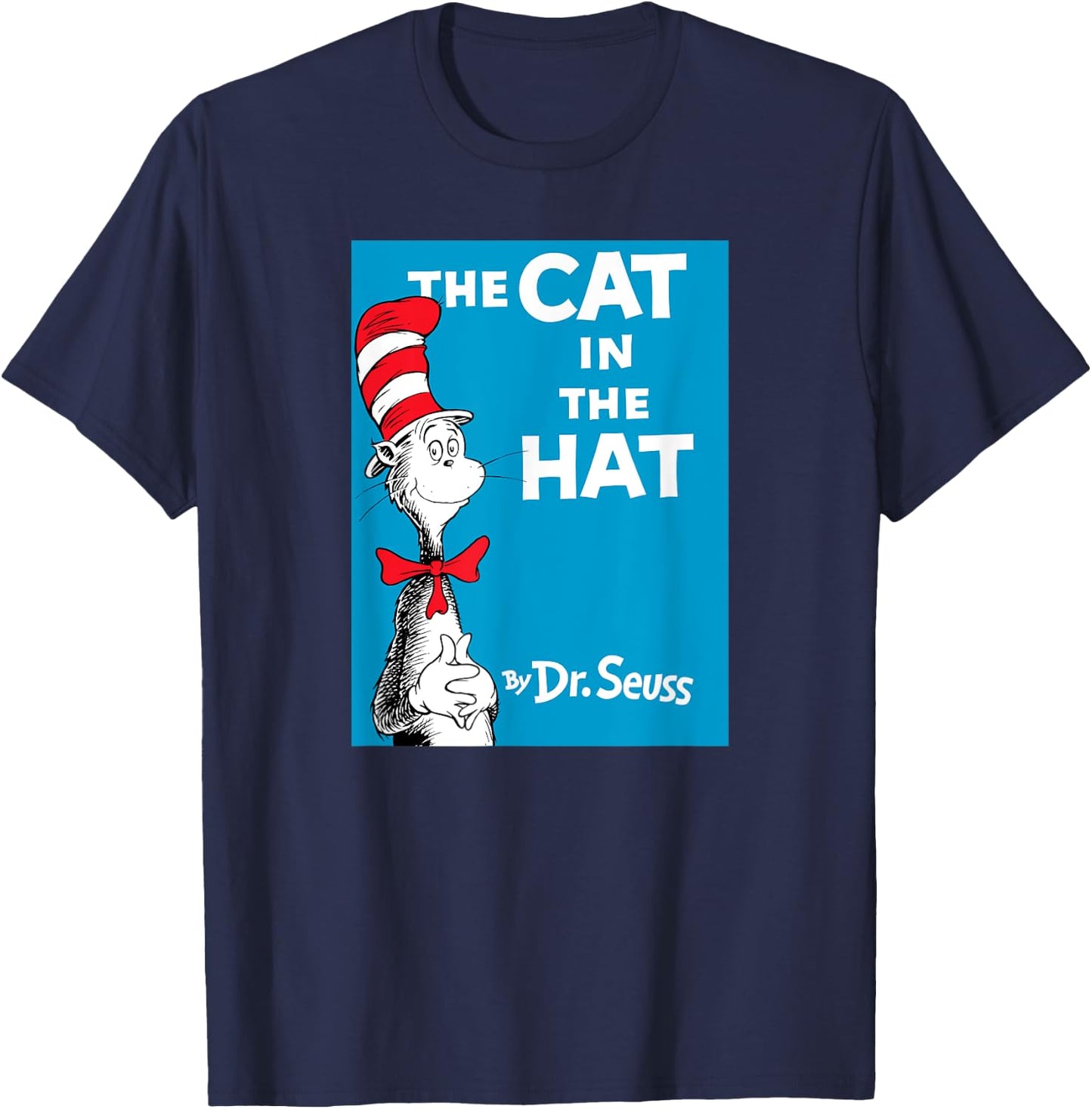 Dr. Seuss The Cat in the Hat Book Cover T-Shirt - T-Shirt | Navy